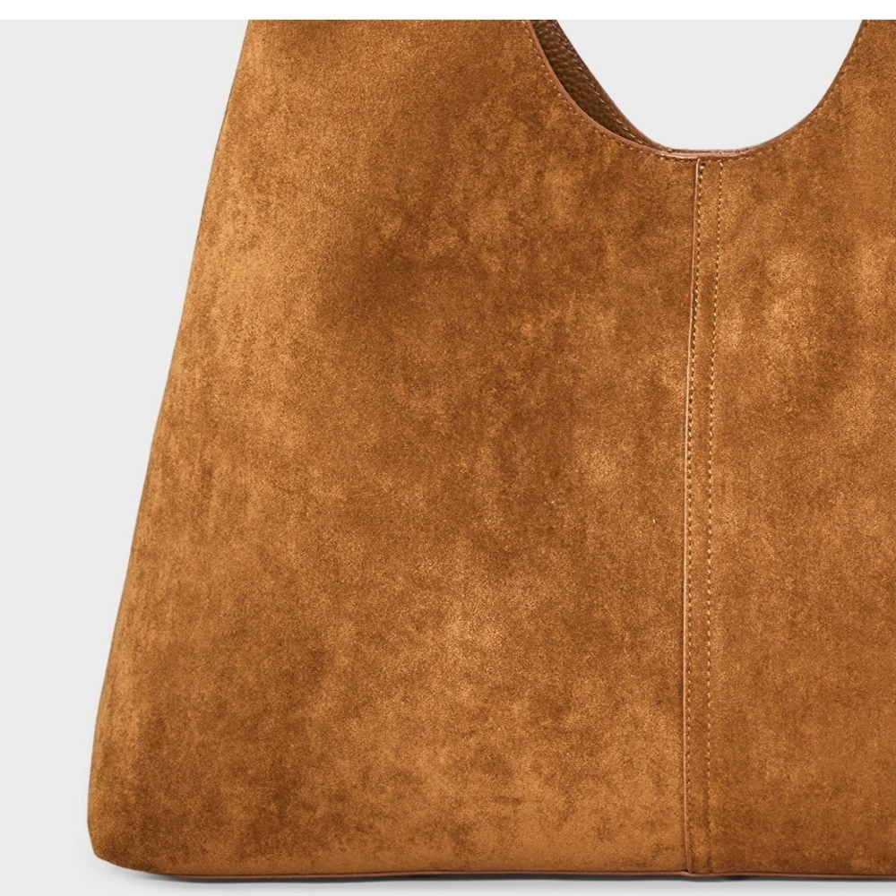 Oversized Slouchy Shoulder Bag - Universal Thread™ Brown Tan suede - Picture 4 of 4